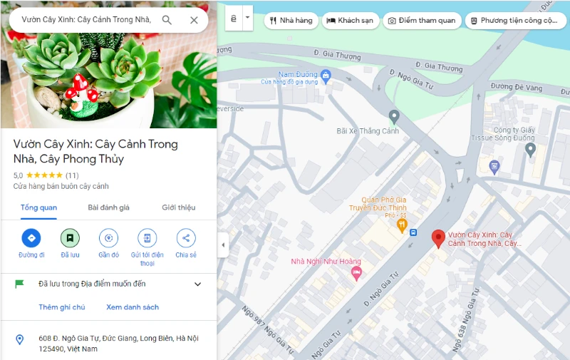 Bản đồ Vườn Cây Xinh
